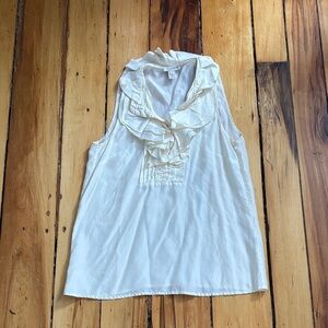 J. Crew Elegant Cream Silk Sleeveless Blouse